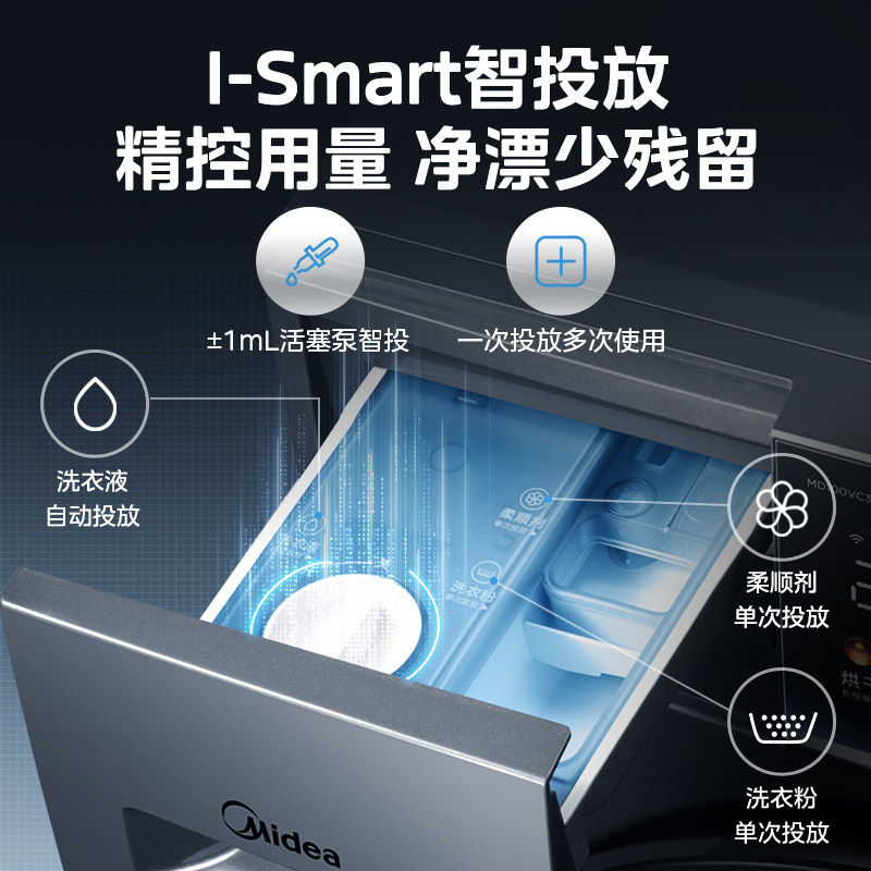 【简尚】美的10kg家用变频滚筒洗衣机 美的洗衣机洗衣机