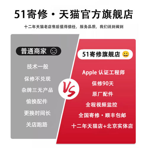 苹果手机维修iphone换外屏幕玻璃移植电芯池内存扩容面容寄维修复 - 图1