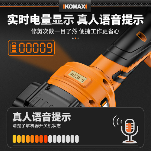 电动剪刀充电式强力园林果树修枝剪剪树锂电剪树枝电剪子剪枝神器 - 图0