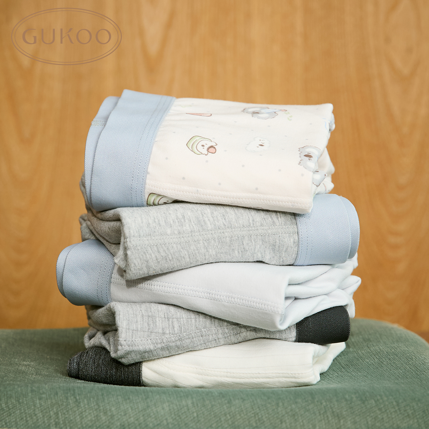 Gukoo/果壳内裤男春夏考拉满印新款抗菌纯棉裆底男士内裤组合 - 图0