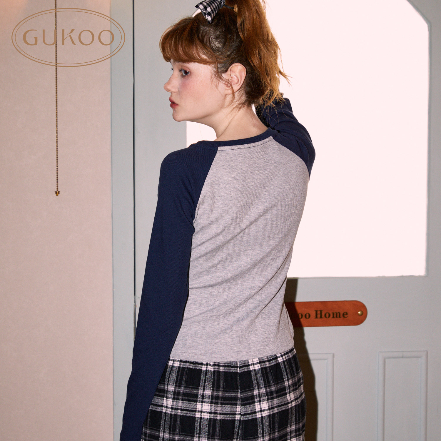 Gukoo/果壳打底衫带胸垫女春秋款迪士尼联名新款米奇女士T恤套装,淘宝优惠券,粉丝福利购,淘宝优惠卷