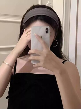 张婧仪同款深灰色发箍宽边针织头箍女2025年新款高级感高颅顶头饰
