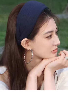 版型好正~ 徐璐同款宽边针织发箍女2025款秋冬高颅顶发卡头饰