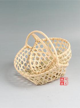 纯手工竹编手提蓝中式船形收纳蓝