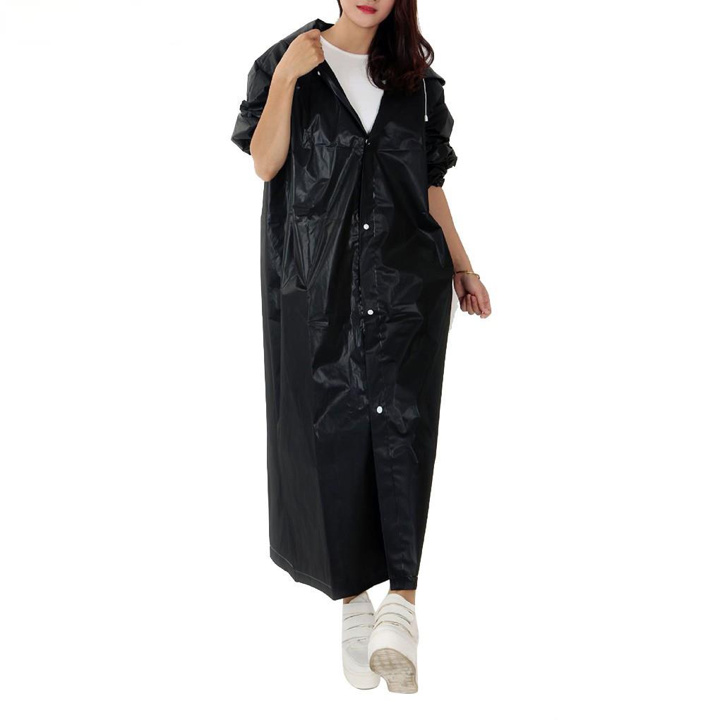 Men Women Raincoat Outdoor Rainwear EVA Cloth Hoodie Long Ra - 图2