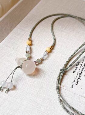 新中式玉髓葫芦吊坠项链女高级感