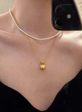 可爱凯蒂猫蝴蝶结项链女锁骨链新