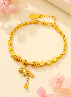 仿黄金色满钻十字金刚杵手链女款