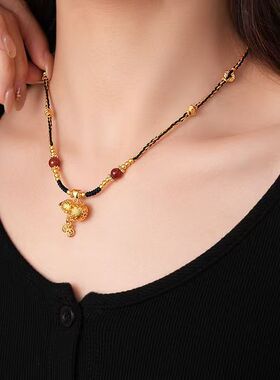 金店同款招财钱币福袋项链锁骨链