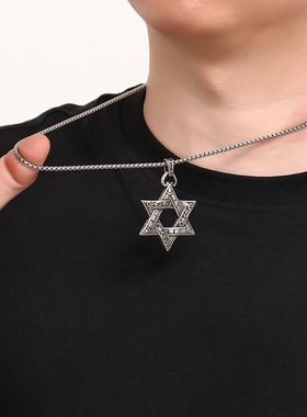 十字架时尚个性帅气钛钢项链男款