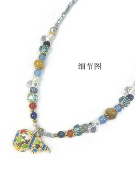 珞石葫芦天然石串珠锁骨链女轻奢