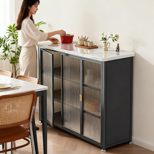 佳帮手岩板厨房置物架落地多层靠墙一体多功能餐边收纳柜储物橱柜 - 图1