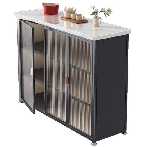 佳帮手岩板厨房置物架落地多层靠墙一体多功能餐边收纳柜储物橱柜 - 图3