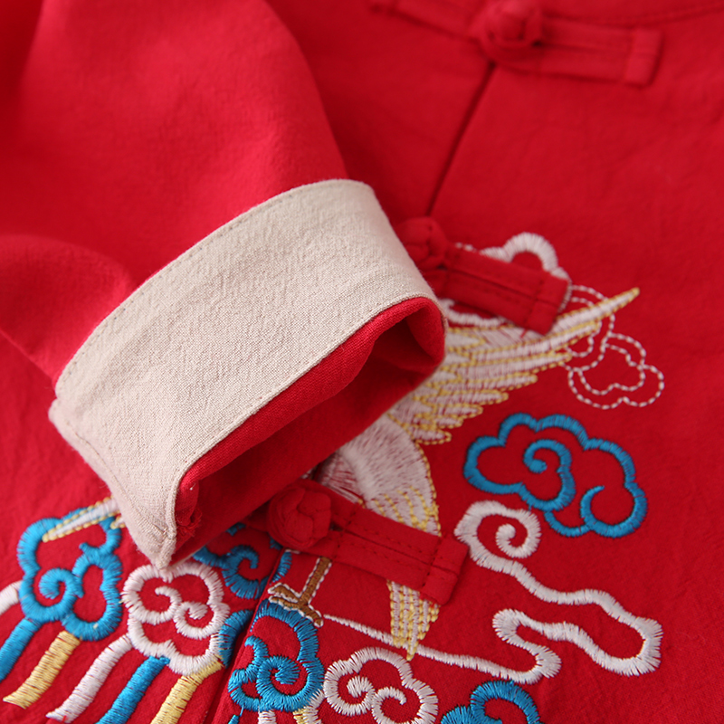 汉服男童春秋周岁礼服男宝宝唐装儿童纯棉古装中国风国学表演套装