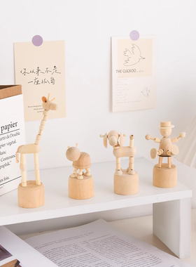 木质卡通创意diy动物摆件幼儿园