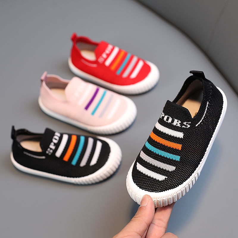 春夏新女童鞋飞织运动鞋男女宝宝透气网面轻便韩版百搭