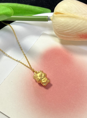 纯银黄金色十二生肖小猴子小马小羊吊坠项链手链手串手绳编织配件