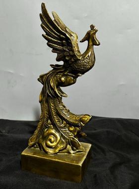 荣华富贵纯铜凤凰龙飞凤舞龙凤呈祥复古怀旧家居装饰桌面礼品