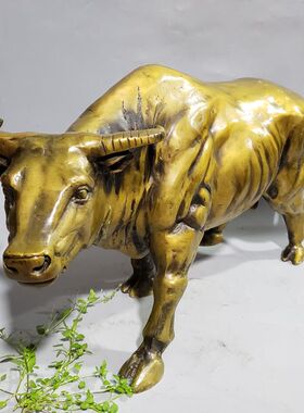 水牛荣华富贵黄铜复古怀旧