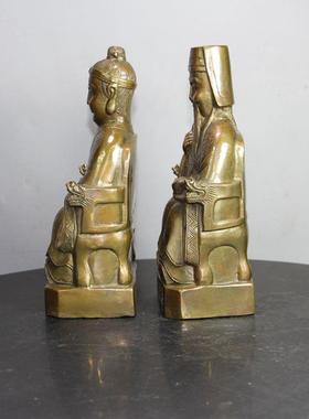 荣华富贵纯铜土地公像地主公公土地爷土地婆复古怀旧家居装饰摆件