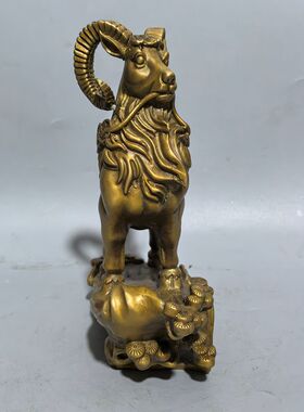 纯铜生肖羊领头羊山羊绵羊摆件