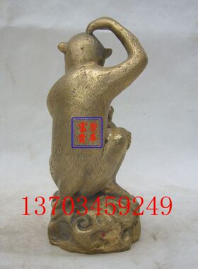 黄铜母子情深封侯家居客厅生肖猴