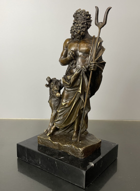 铜雕塑冥王哈迪斯古希腊神话人物欧式铜像摆件家居装饰书房办公室