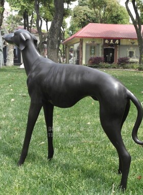 铜雕塑灵缇宠物犬格力犬客厅摆件