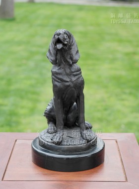 雕塑小狗宠物狗爱犬铜雕塑艺术品家居饰品工艺品乡村摆件创意礼品