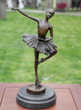 艺术风芭蕾舞女孩展示架铜雕塑