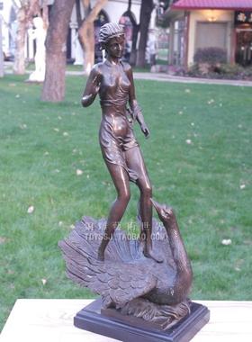 铜雕塑艺术品天鹅仙女阿拉伯神话故事酒店会所工艺品摆件家居饰品