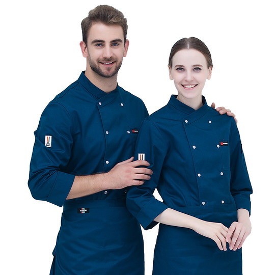 厨师工作服男短袖长袖厨房衣服秋冬装夏季透气薄款烘焙师工衣纯棉