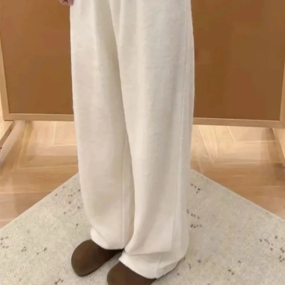 【比个心】韩风咩咩毛软糯加厚直筒阔腿长裤保暖两穿慵懒风休闲裤,淘宝优惠券,粉丝福利购,淘宝优惠卷