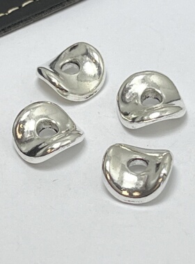 藏银合金圆形扭形隔珠配件 DIY手工串珠饰品包装辅料钮扣材料