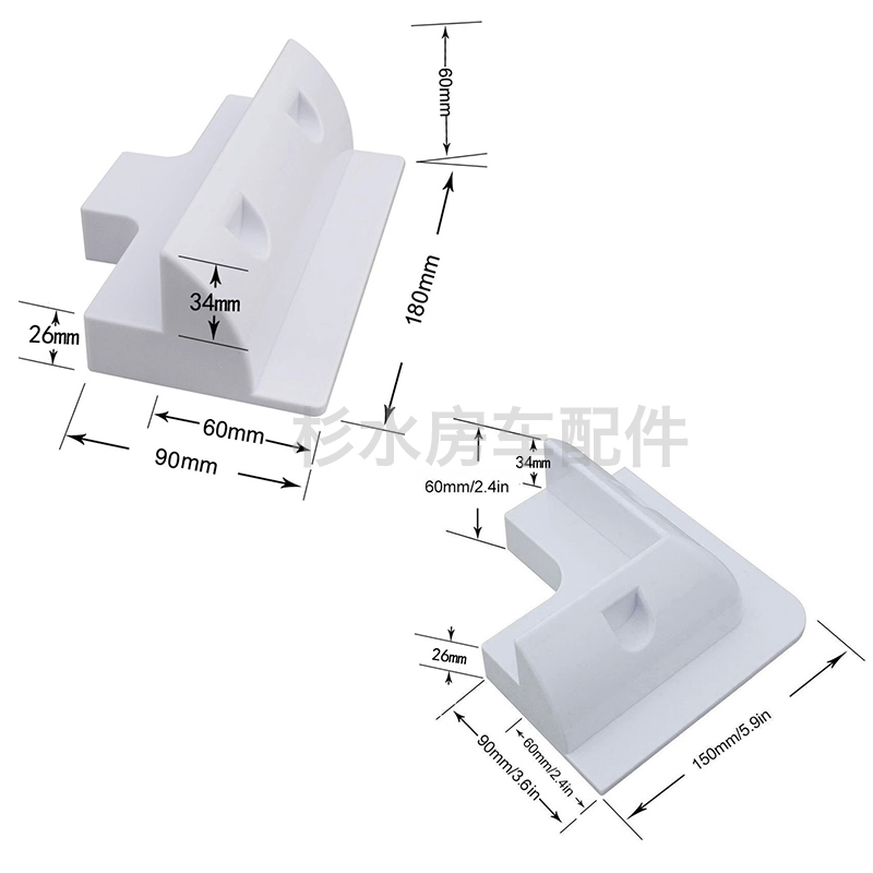 房车免打孔安装太阳能光伏支架底座 旅居车游艇车顶防水接线盒ABS - 图2