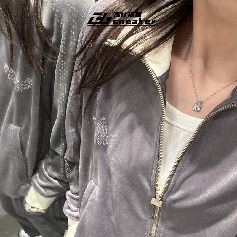 阿迪达斯三叶草女子高级烫钻立领运动休闲夹克外套JY0214,淘宝优惠券,粉丝福利购,淘宝优惠卷