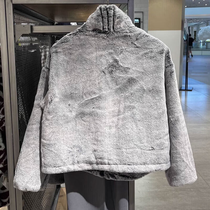 阿迪达斯秋冬女子立领人造皮草毛绒保暖宽松休闲外套夹克JJ1081,淘宝优惠券,粉丝福利购,淘宝优惠卷