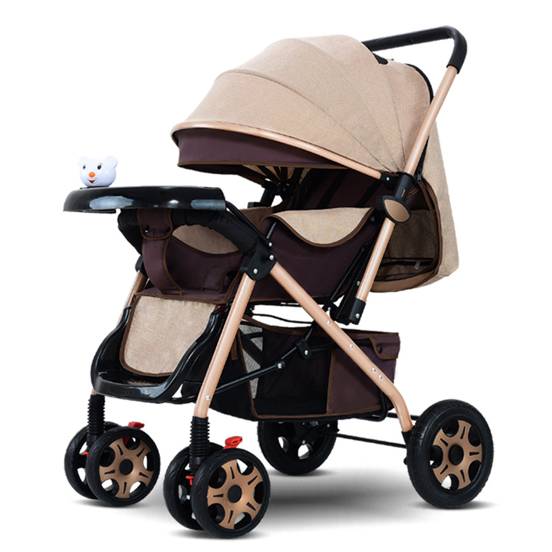 高景观婴儿推车可坐可躺双向婴儿车一键收车折叠宝宝儿童车