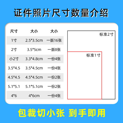 证件照打印冲印洗照片小2寸1寸换底色大一寸高清签证照驾驶登记照-图0