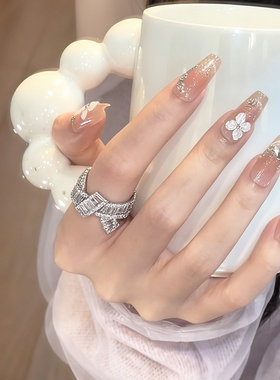 轻奢小众排钻纽结戒指闪钻