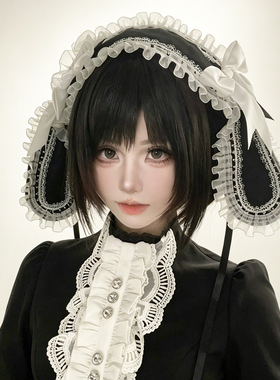 日系可爱蕾丝蝴蝶结垂耳兔发带女
