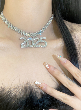 欧美夸张闪钻数字2025耳环女