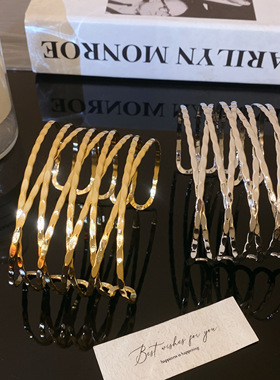 甜酷交叉线圈金属手镯