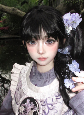 超仙紫色花朵流苏发夹女