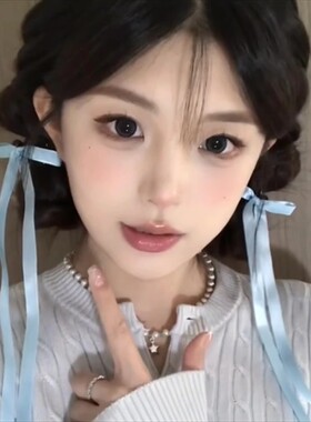 芭蕾风蓝色蝴蝶结飘带发夹女