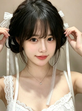 芭蕾风白色蝴蝶结发夹女
