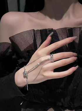 欧美小众设计轻奢锆石一体式链条