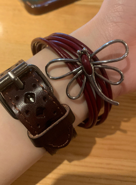 复古嘻哈皮质蜻蜓手环