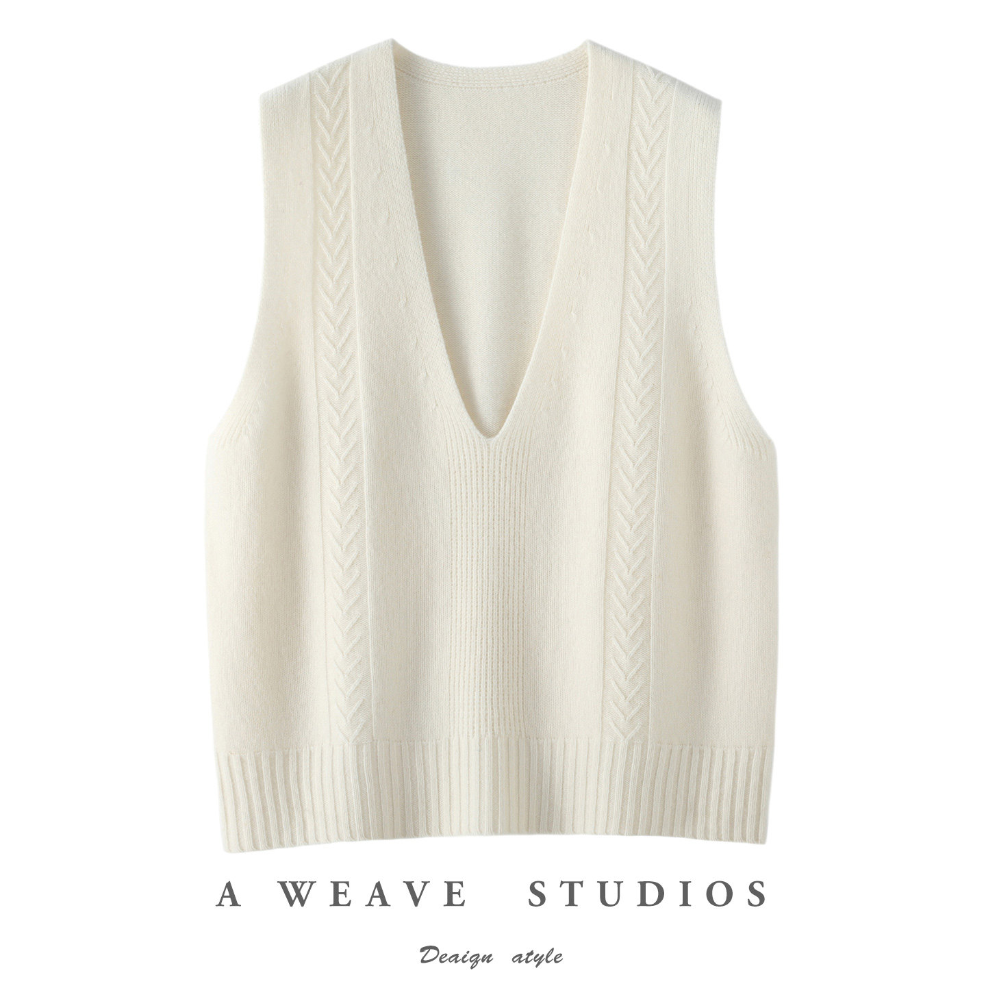 深V领100%羊毛针织马甲女秋冬叠穿内搭外穿毛衣背心无袖坎肩,淘宝优惠券,粉丝福利购,淘宝优惠卷