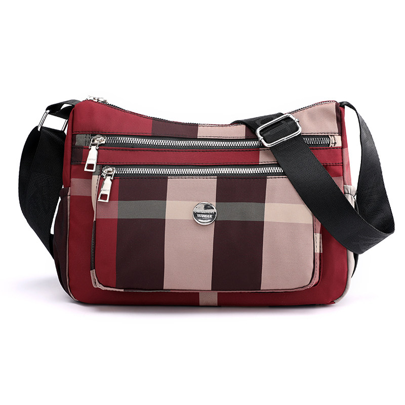 新款格子斜挎包多层单肩包布包背包牛津布女包帆布大容量妈妈包包,淘宝优惠券,粉丝福利购,淘宝优惠卷